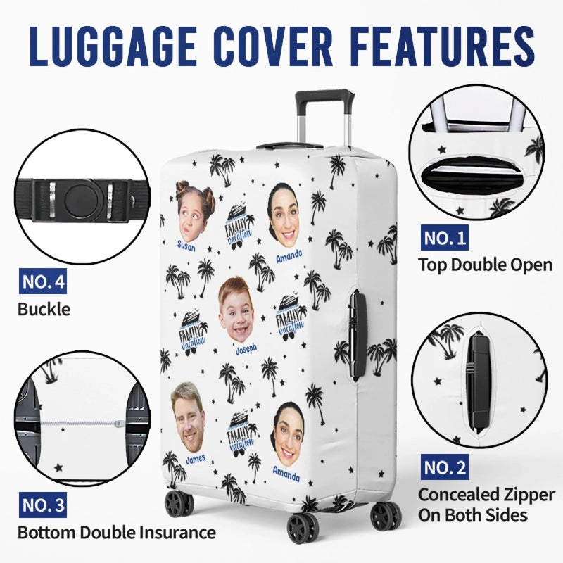Personalised Photo Luggage Cover – Summer Holiday Gift for Travel Lovers – Making Memories One Trip At A Time