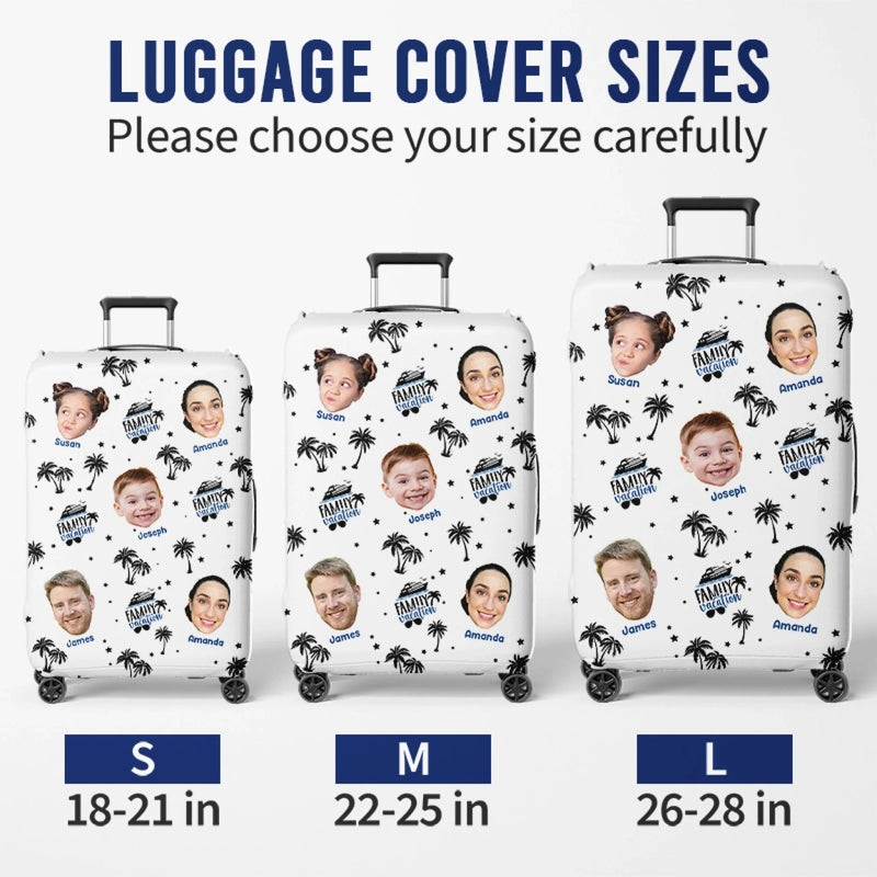 Personalised Photo Luggage Cover – Summer Holiday Gift for Travel Lovers – Making Memories One Trip At A Time