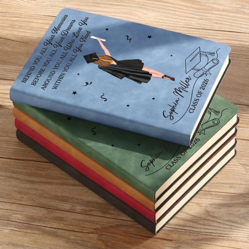 Personalised Leather Journal – Graduation Gift for Him or Her – The Future Is Written by You