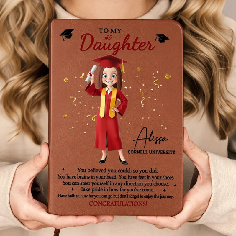 Personalised Leather Journal – Graduation Gift for Brother or Sister – Dream Big, Shine Bright