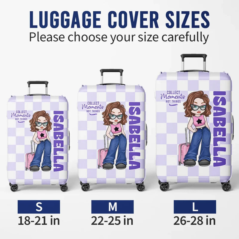 Personalised Luggage Cover – Summer Holiday Gift for Travel Lovers – Just A Girl Who Loves Traveling
