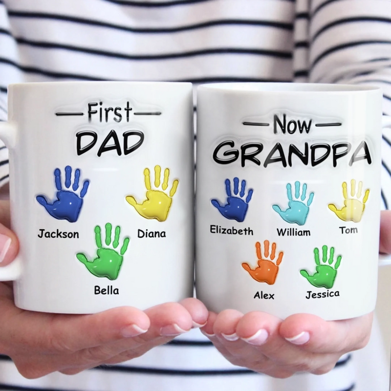 Personalised 3D Inflated Effect Printed Mug – Gift for Dad, Grandpa – From Dad To Grandpa