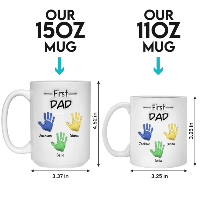 Personalised 3D Inflated Effect Printed Mug – Gift for Dad, Grandpa – From Dad To Grandpa