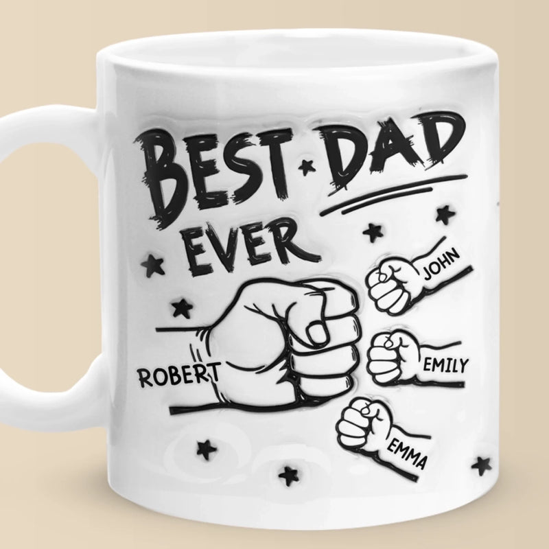 Personalised 3D Inflated Effect Printed Mug – Gift for Dad or Grandpa – My Team, My Pride, My Kids