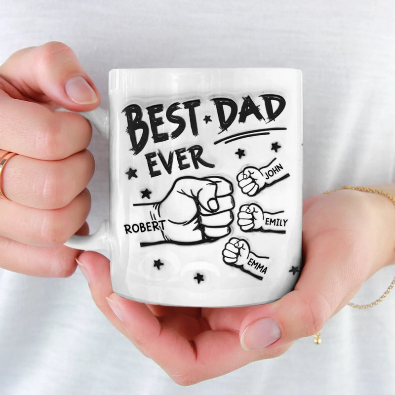Personalised 3D Inflated Effect Printed Mug – Gift for Dad or Grandpa – My Team, My Pride, My Kids