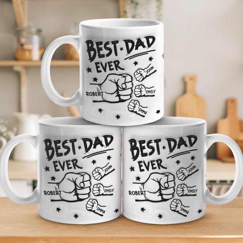 Personalised 3D Inflated Effect Printed Mug – Gift for Dad or Grandpa – My Team, My Pride, My Kids