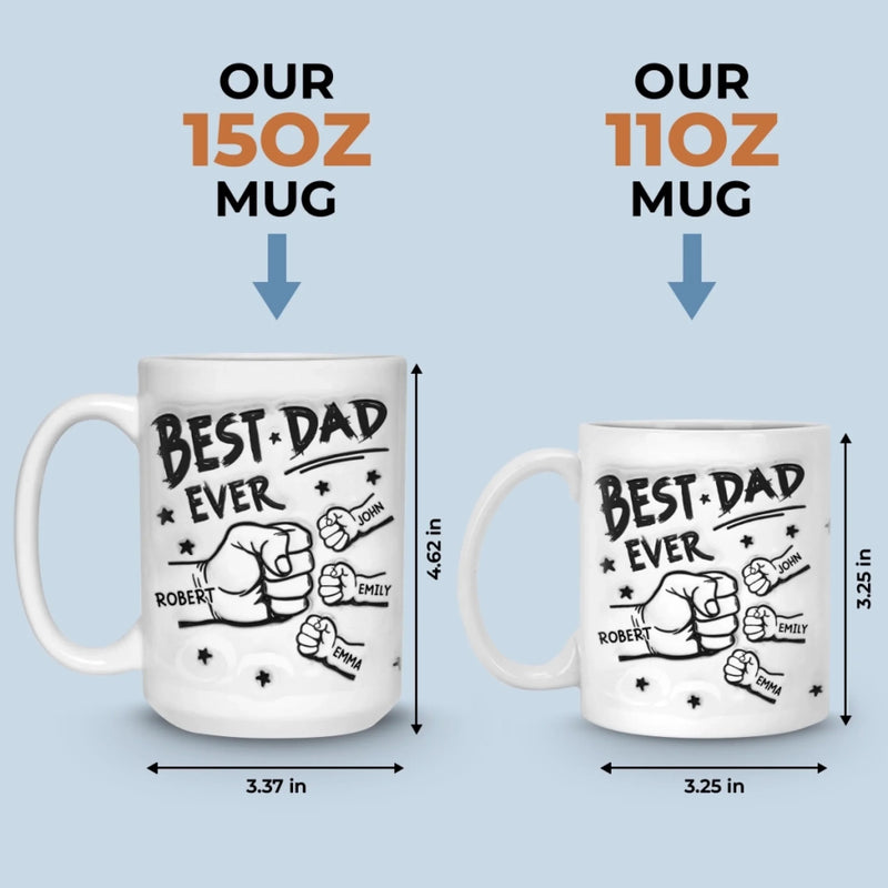 Personalised 3D Inflated Effect Printed Mug – Gift for Dad or Grandpa – My Team, My Pride, My Kids
