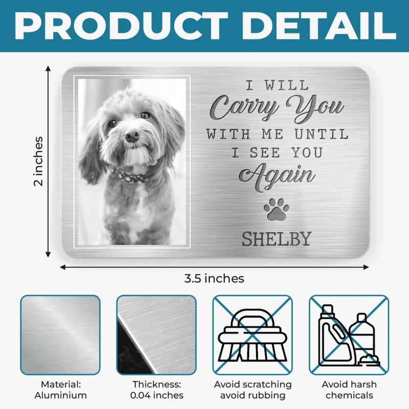 Personalised Photo Aluminum Wallet Card – Sympathy Gift for Pet Lovers  – They Lived, They Loved, They Purred
