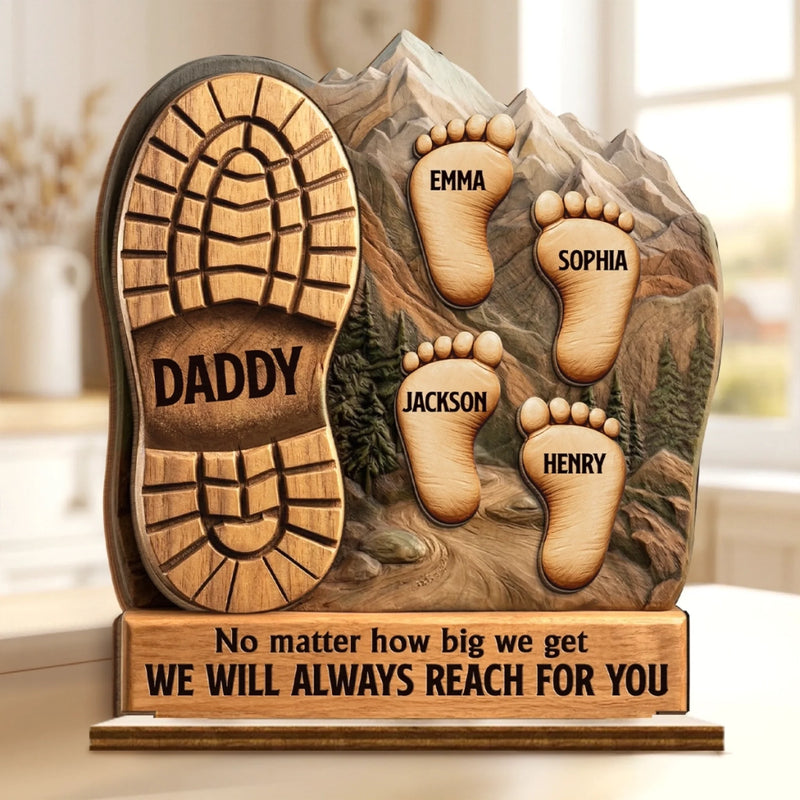 Personalised 2-Layer Wooden Plaque – Gift for Dad or Grandad – Father’s Day or Birthday – Forever Grateful For You