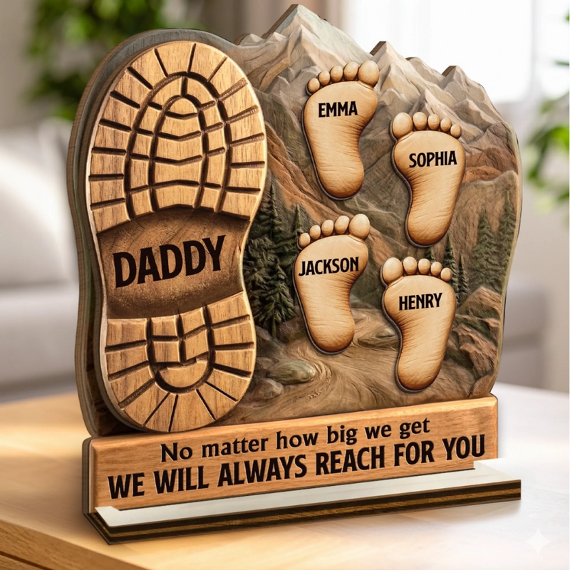 Personalised 2-Layer Wooden Plaque – Gift for Dad or Grandad – Father’s Day or Birthday – Forever Grateful For You