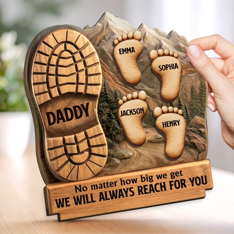 Personalised 2-Layer Wooden Plaque – Gift for Dad or Grandad – Father’s Day or Birthday – Forever Grateful For You