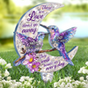 Personalised Stained Glass Style Acrylic Garden Stake – Memorial for Mum or Dad – Loved and Missed Always