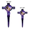 Personalised Photo Memorial Garden Stake – Stained Glass Style Acrylic – God Has You in His Arms”