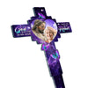 Personalised Photo Memorial Garden Stake – Stained Glass Style Acrylic – God Has You in His Arms”