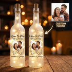 Custom Photo Bottle Lamp - Personalized Anniversary Wedding Gifts For Husband And Wife, Him And Her - Hand In Hand, We Conquer All