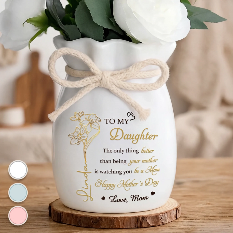 Personalised Ribbon Flower Vase – Gift for Daughter, Mother’s Day or Birthday – You Hold Love So Beautifully