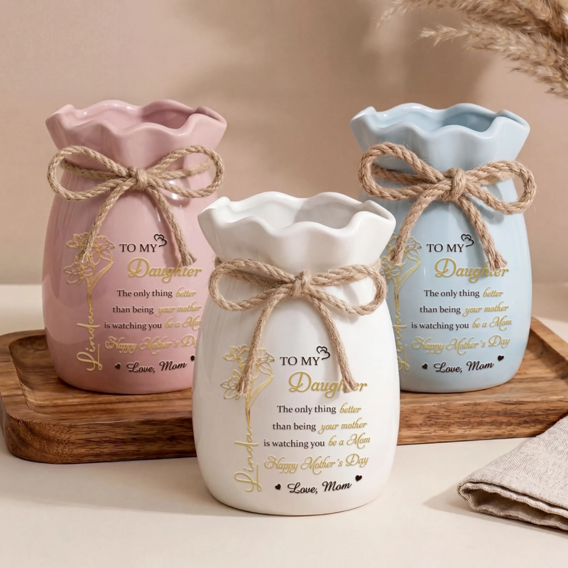 Personalised Ribbon Flower Vase – Gift for Daughter, Mother’s Day or Birthday – You Hold Love So Beautifully