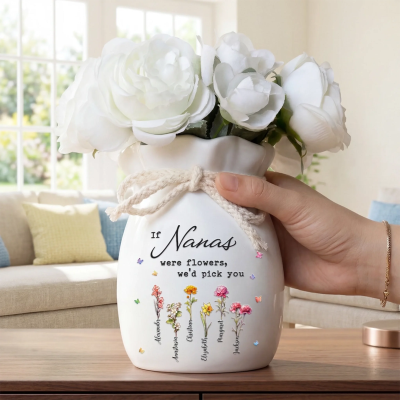 Personalised Ribbon Flower Vase – Gift for Mum or Grandma, Mother’s Day or Birthday – You Make Life Beautiful