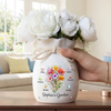Personalised Ribbon Flower Vase – Gift for Mum or Grandma, Mother’s Day or Birthday – A Garden Made Of Love