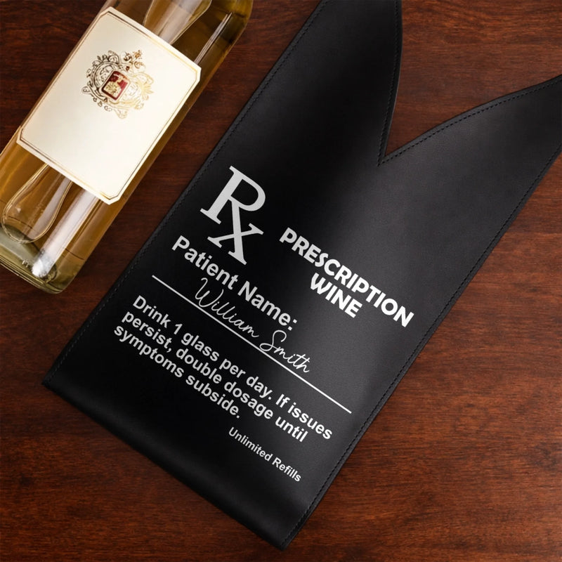 Personalised Leather Wine Bag – Funny Gift for Friends, Family or Coworkers – Sip Happens
