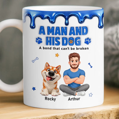 Personalised 3D Inflated Effect Mug – Father’s Day & Birthday Gift for Dog Lovers, Dog Dad – Home Is Where Pets Are