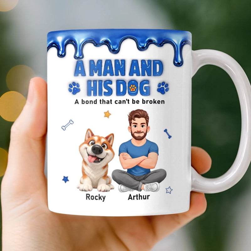 Personalised 3D Inflated Effect Mug – Father’s Day & Birthday Gift for Dog Lovers, Dog Dad – Home Is Where Pets Are