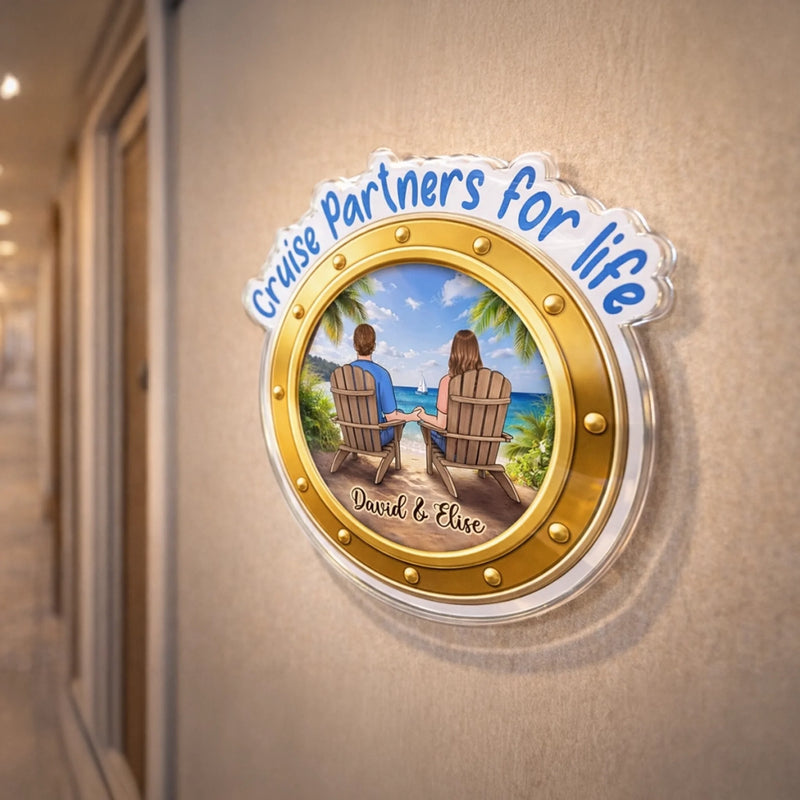 Custom Cruise Ship Door Magnet - Personalized Summer Vacation And Travel Gifts For Husband And Wife, Him And Her - Sun, Love, And Summer