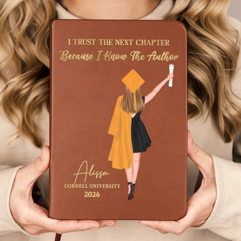 Personalised Leather Journal – Graduation Gift for Brother or Sister – I Trust The Next Chapter