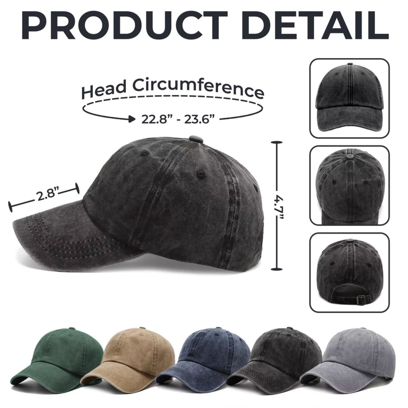 Personalised Vintage Washed Denim Cap – Gift for Dad, Grandpa – Our Grandpa, No Sharing