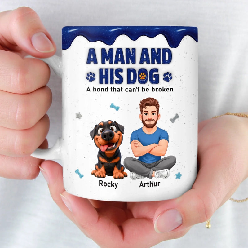 Personalised 3D Inflated Effect Mug – Father's Day & Birthday Gift for Dog Lovers, Dog Dad – A Bond That Will Never Break