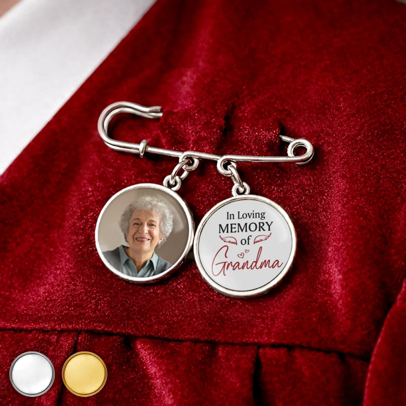 Personalised Photo Charm Lapel Pin - Meaningful Memorial or Graduation Gift - We're Always With You