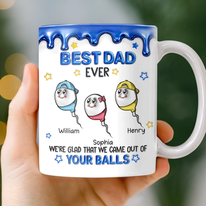 Personalised 3D Inflated Effect Mug – Gift for Dad – Best Dad Ever Always Winning