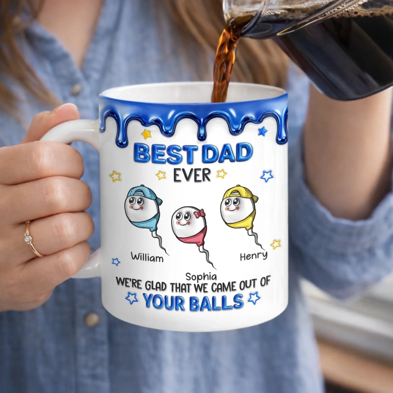 Personalised 3D Inflated Effect Mug – Gift for Dad – Best Dad Ever Always Winning
