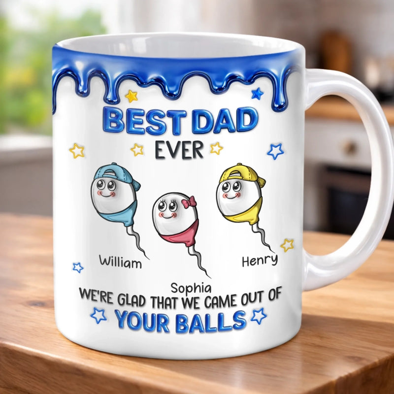 Personalised 3D Inflated Effect Mug – Gift for Dad – Best Dad Ever Always Winning