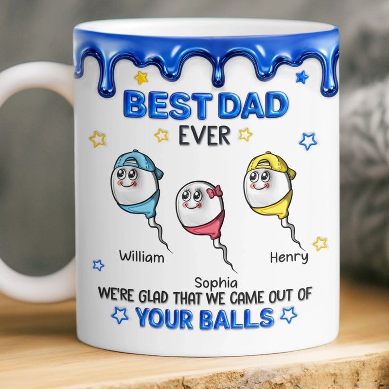 Personalised 3D Inflated Effect Mug – Gift for Dad – Best Dad Ever Always Winning