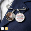 Personalised Photo Charm Lapel Pin - Meaningful Memorial Gift - Gone But Never Truly Apart