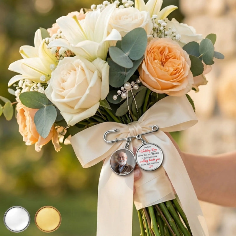 Personalised Photo Charm Lapel Pin - Meaningful Memorial Gift - Gone But Never Truly Apart