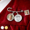 Personalised Photo Charm Lapel Pin - Meaningful Memorial Gift - This Achievement Is For You Above