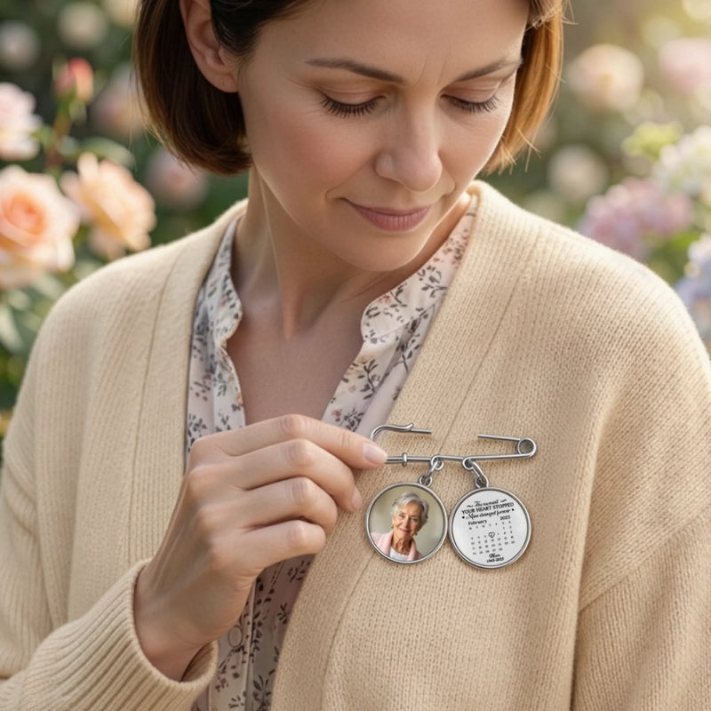 Personalised Photo Charm Lapel Pin - Meaningful Memorial Gift - This Achievement Is For You Above