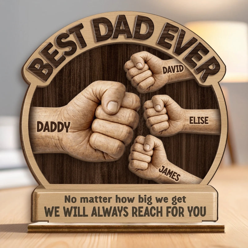 Personalised 2-Layer Wooden Plaque – Father’s Day & Birthday Gift for Dad, Grandpa – Greatest Dad Ever
