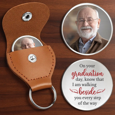 Personalised Photo Pocket Hug Token - Meaningful Memorial or Graduation Gift - Your Strength Still Guides Me