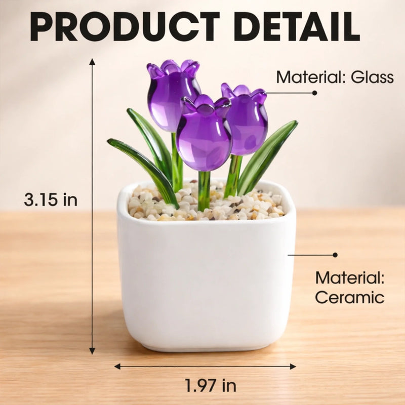 Personalised Glass Everlasting Tulips – Mother’s Day or Birthday Gift for Mum, Daughter – Like Mother, Like Daughter