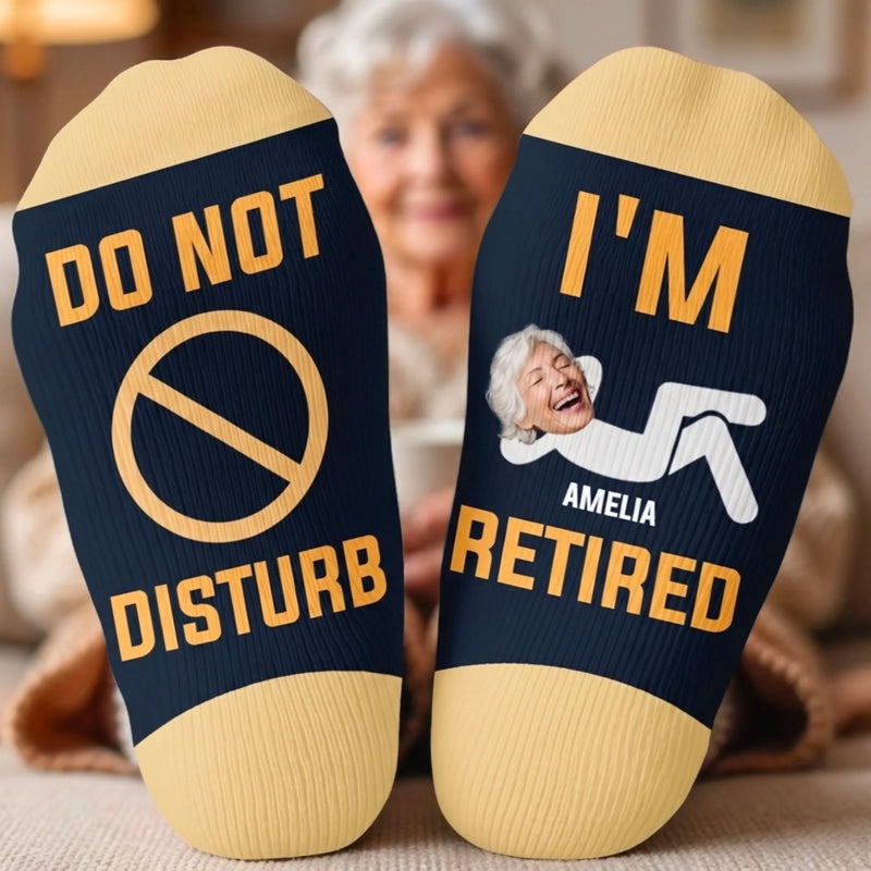 Personalised Crew Socks – Retirement Gift for Women, Men – Work Free, Stress Free