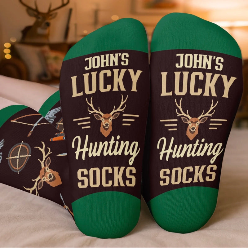Personalised Crew Socks – Birthday Gift for Hunters – Hunting Is My Therapy