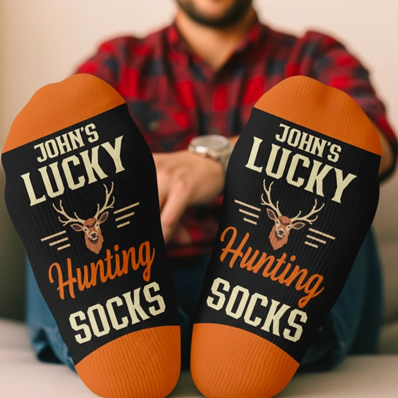 Personalised Crew Socks – Birthday Gift for Hunters – Hunting Is My Therapy
