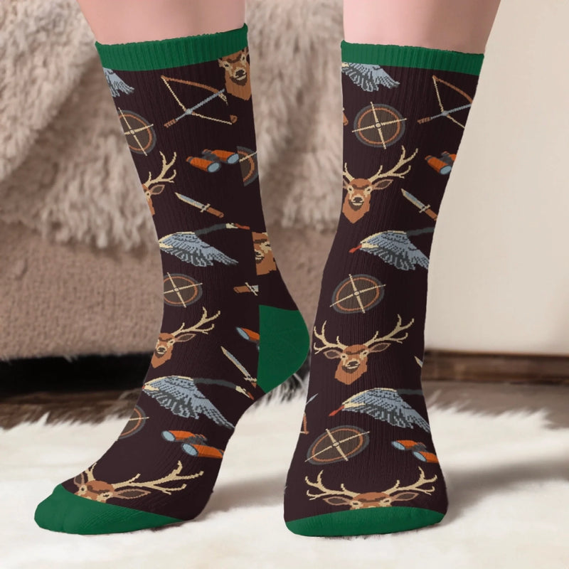 Personalised Crew Socks – Birthday Gift for Hunters – Hunting Is My Therapy