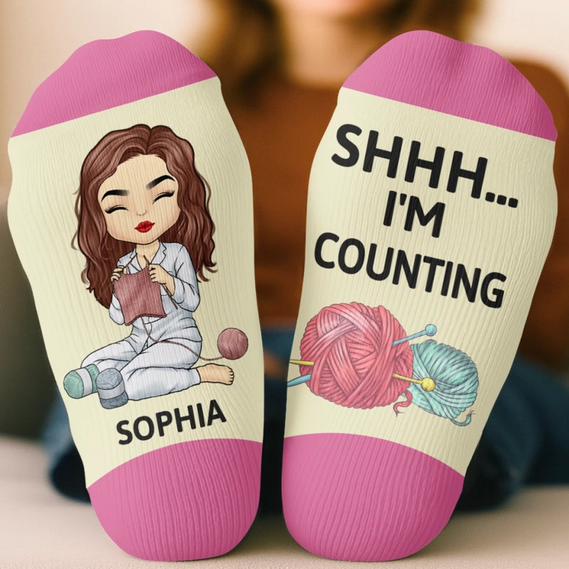 Personalised Crew Socks – Birthday Gift for Crochet Knitting Lovers, Crocheters, Knitters – Hooked On Crochet