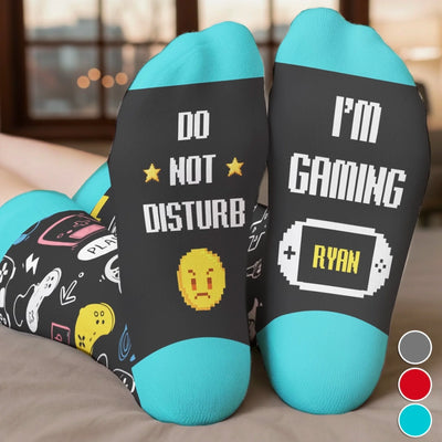 Personalised Crew Socks – Birthday Gift for Gamers, Game Lovers, Gaming Fans, Family – Step Into Joy