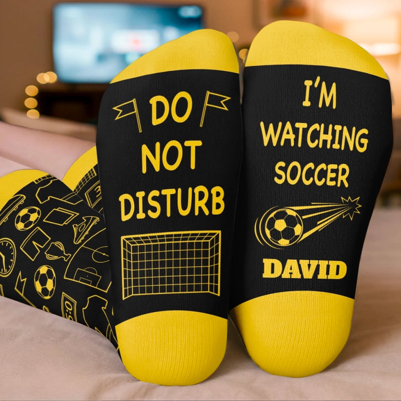 Personalised Crew Socks – Birthday Gift for Soccer Lovers, Sports Fans, Sports Lovers – Chasing Goals Every Day