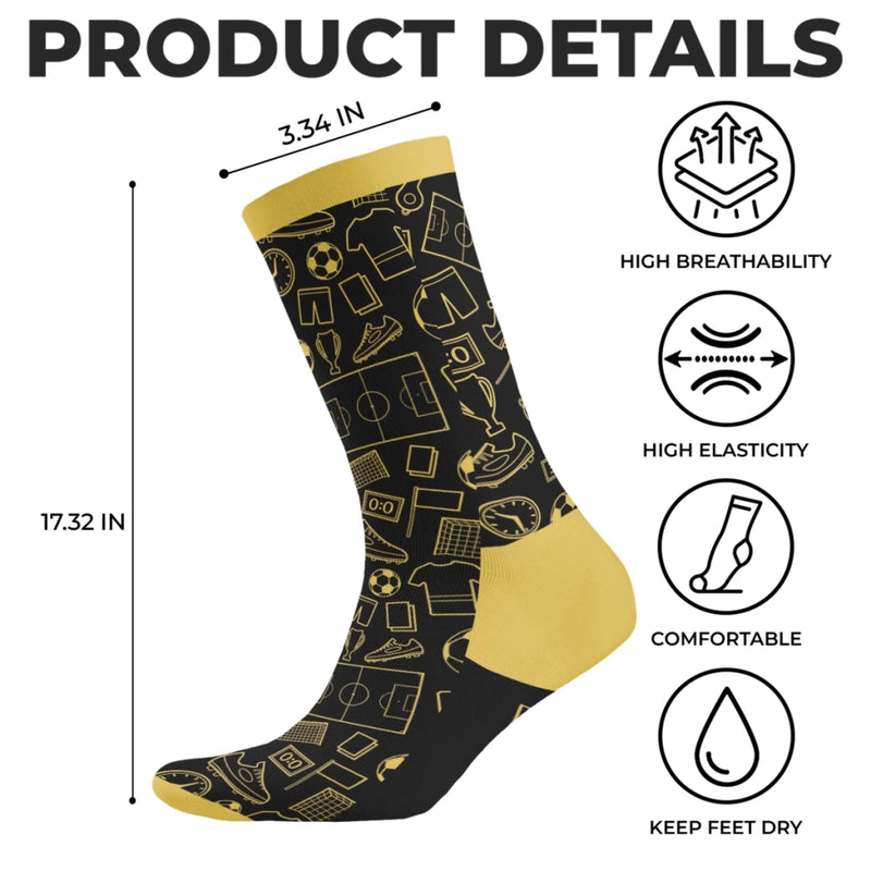 Personalised Crew Socks – Birthday Gift for Soccer Lovers, Sports Fans, Sports Lovers – Chasing Goals Every Day